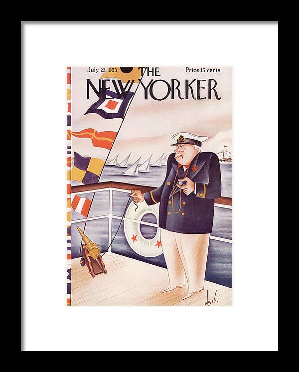 Boat Framed Print featuring the painting New Yorker July 22nd, 1933 by Constantin Alajalov