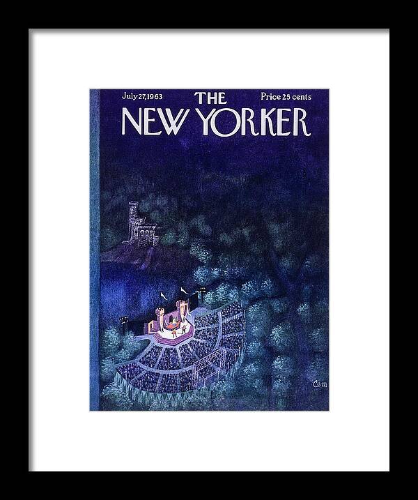 Illustration Framed Print featuring the painting New Yorker July 27th 1963 by Charles E Martin