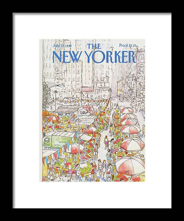 New York City Framed Print featuring the painting New Yorker July 27th, 1981 by Arthur Getz