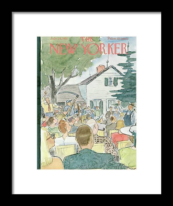 Suburb Framed Print featuring the painting New Yorker July 28th, 1951 by Perry Barlow