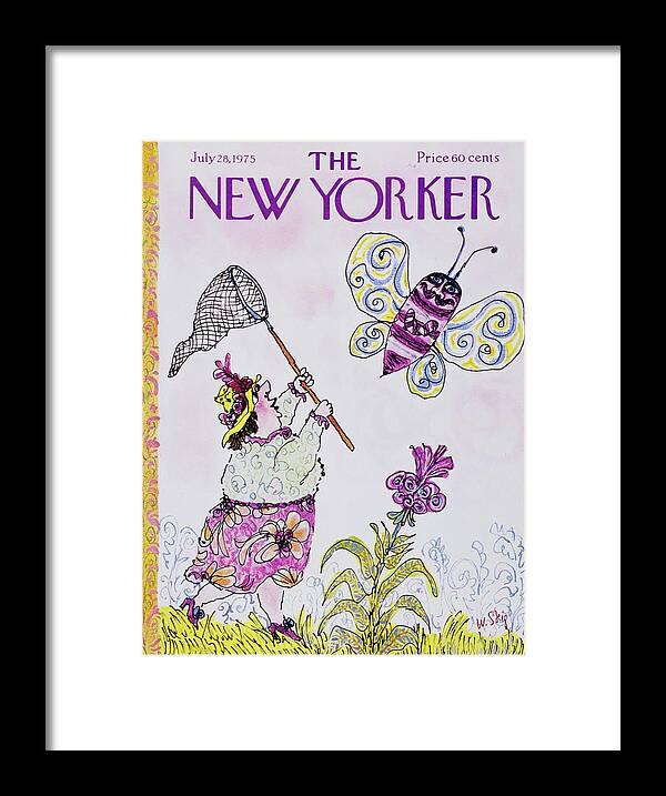 Illustration Framed Print featuring the painting New Yorker July 28th 1975 by William Steig