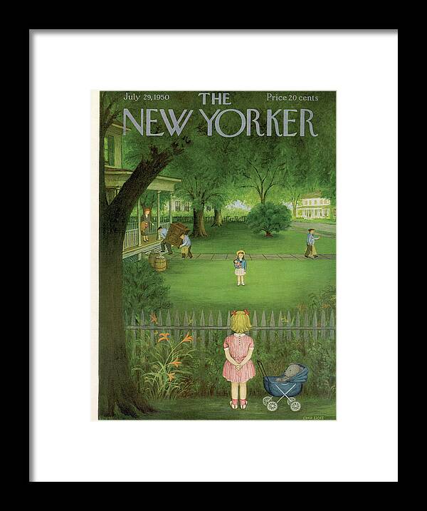 Kid Framed Print featuring the painting New Yorker July 29th, 1950 by Edna Eicke