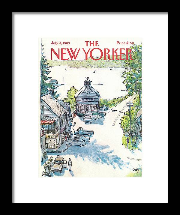  Rural Framed Print featuring the painting New Yorker July 4th, 1983 by Arthur Getz