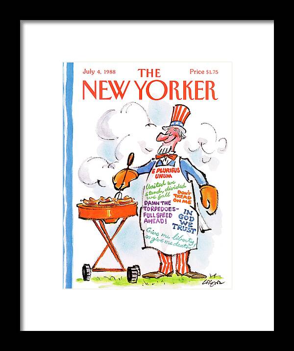 Holiday Framed Print featuring the painting New Yorker July 4th, 1988 by Lee Lorenz