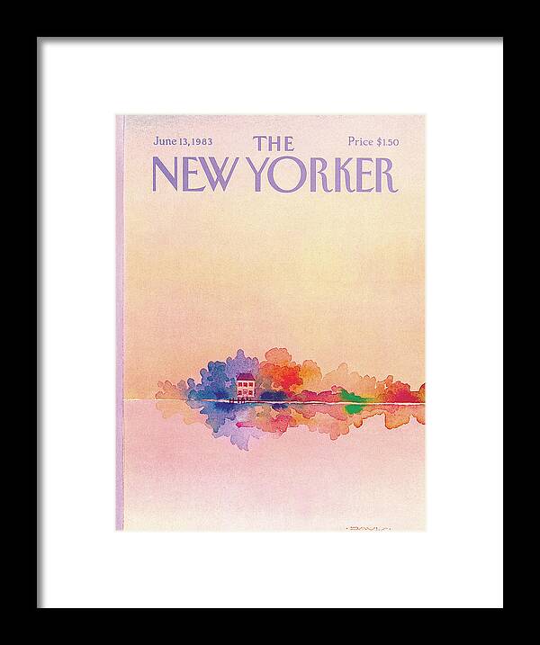 Reflection Framed Print featuring the painting New Yorker June 13th, 1983 by Susan Davis