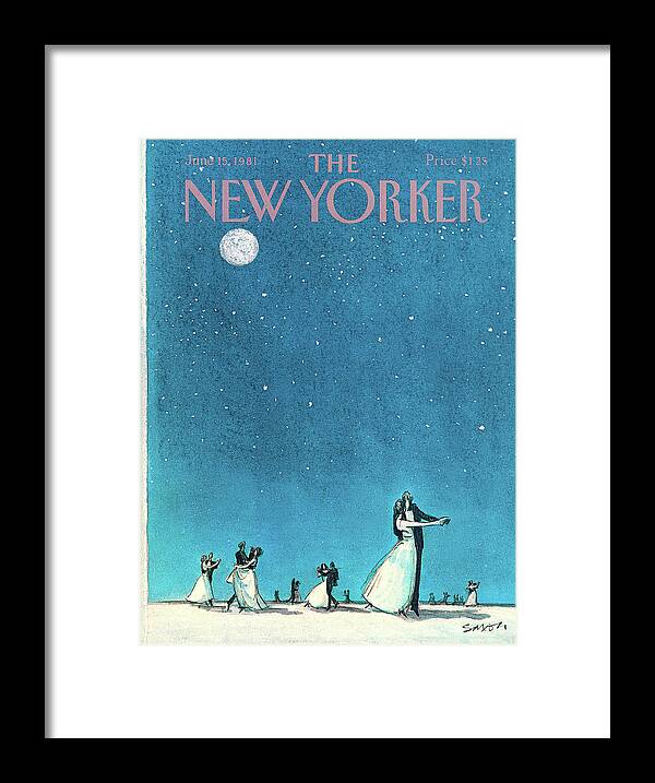 Entertainment Framed Print featuring the painting New Yorker June 15th, 1981 by Charles Saxon