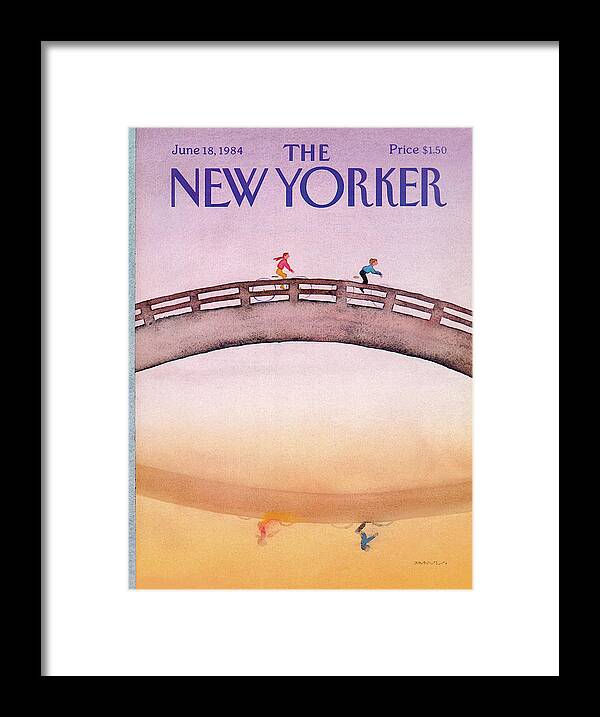 Bridge Framed Print featuring the painting New Yorker June 18th, 1984 by Susan Davis