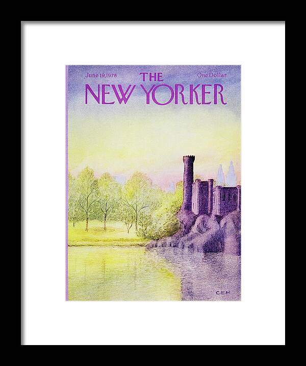 Illustration Framed Print featuring the painting New Yorker June 19th 1978 by Charles E Martin