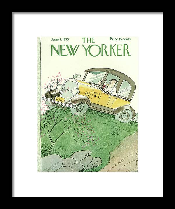 Travel Framed Print featuring the painting New Yorker June 1, 1935 by Rea Irvin