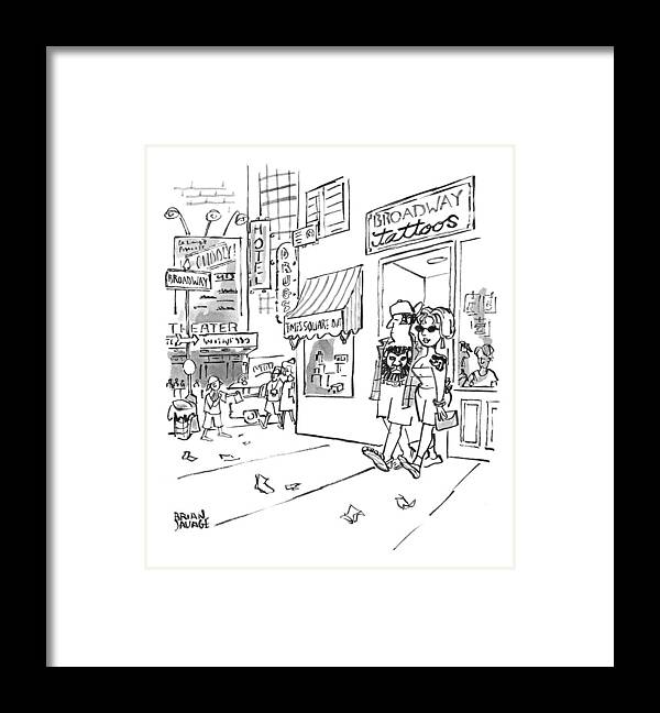 Mickey Mouse Framed Print featuring the drawing New Yorker June 1st, 1998 by Brian Savage