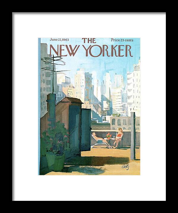  Framed Print featuring the painting New Yorker June 22nd, 1963 by Arthur Getz