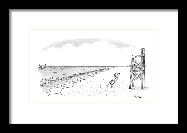 Sports Framed Print featuring the drawing New Yorker June 22nd, 1992 by Mike Twohy