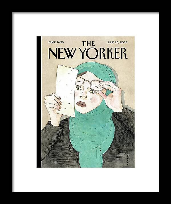 Iran Framed Print featuring the painting Hanging Chador by Barry Blitt