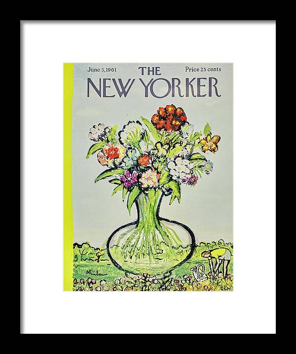 Illustration Framed Print featuring the painting New Yorker June 3rd 1961 by Abe Birnbaum