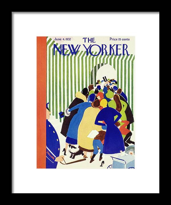 Illustration Framed Print featuring the painting New Yorker June 4 1932 by Theodore G Haupt