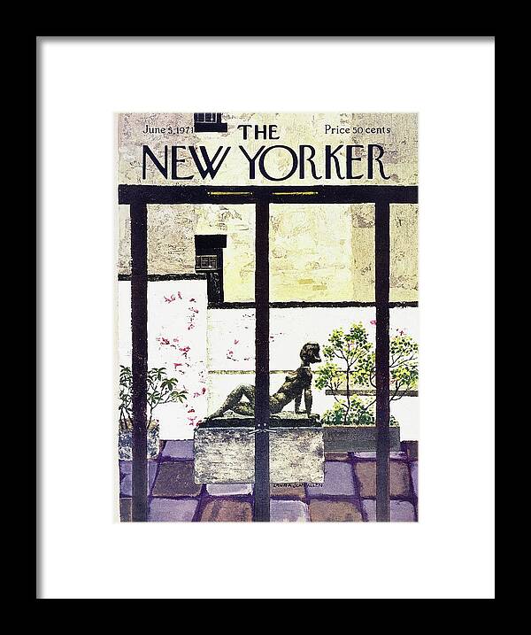 Illustration Framed Print featuring the painting New Yorker June 5th 1971 by Laura Jean Allen