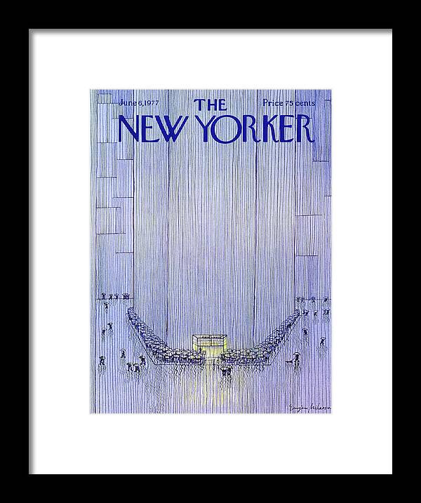 Illustration Framed Print featuring the painting New Yorker June 6th 1977 by Eugene Mihaesco