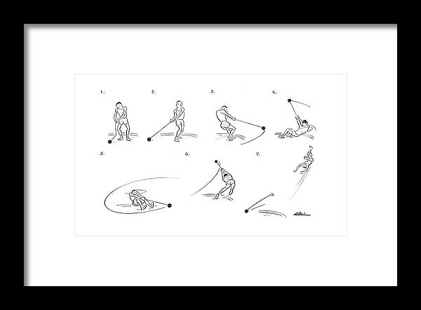 111210 Ala Alain Shot Put Swings Round And Round Framed Print featuring the drawing New Yorker June 7th, 1941 by Alain