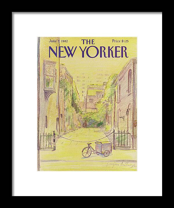 Washington Mews Framed Print featuring the painting New Yorker June 7th, 1982 by Eugene Mihaesco