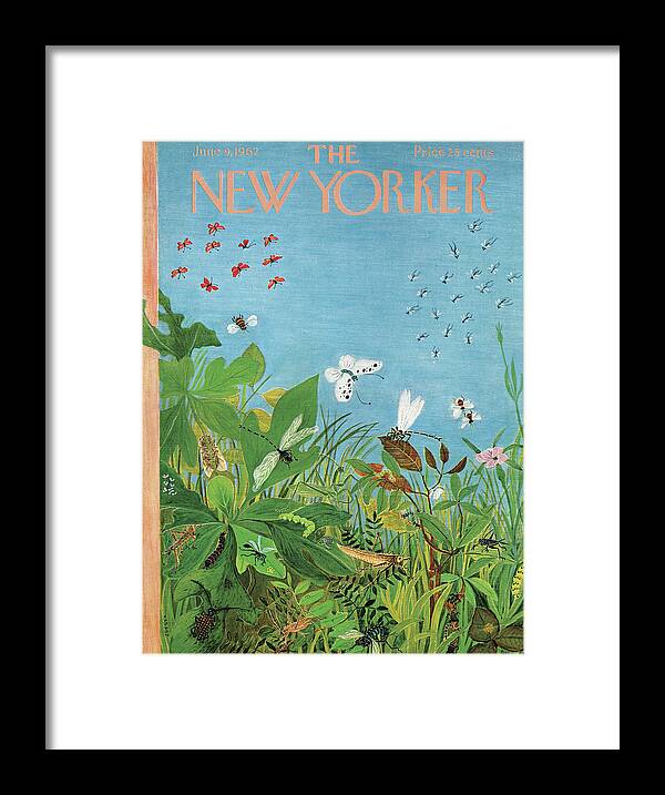 Summer Framed Print featuring the painting New Yorker June 9th, 1962 by Ilonka Karasz