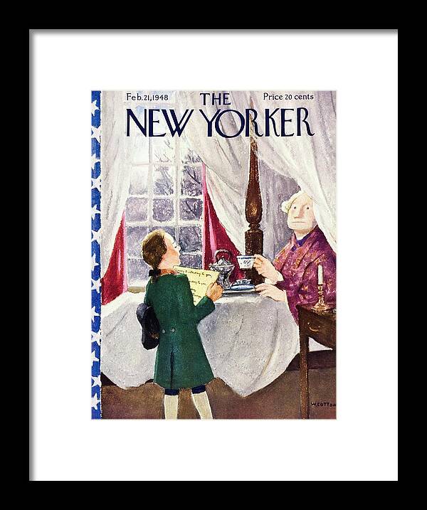 Illustration Framed Print featuring the painting New Yorker February 21 1948 by William Cotton