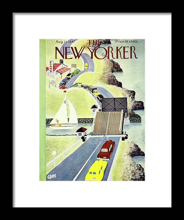 Travel Framed Print featuring the painting New Yorker August 23, 1947 by Charles E Martin