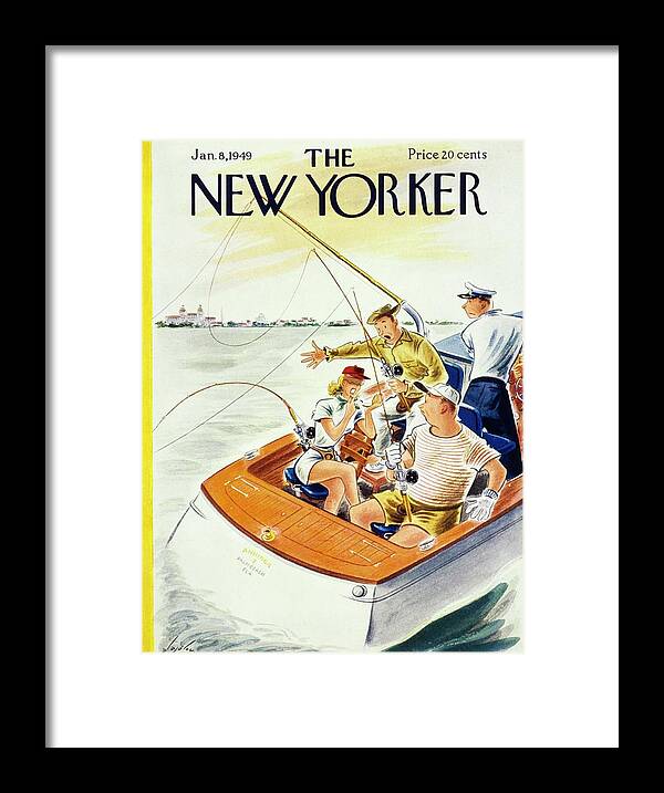 Illustration Framed Print featuring the painting New Yorker January 8, 1949 by Constantin Alajalov