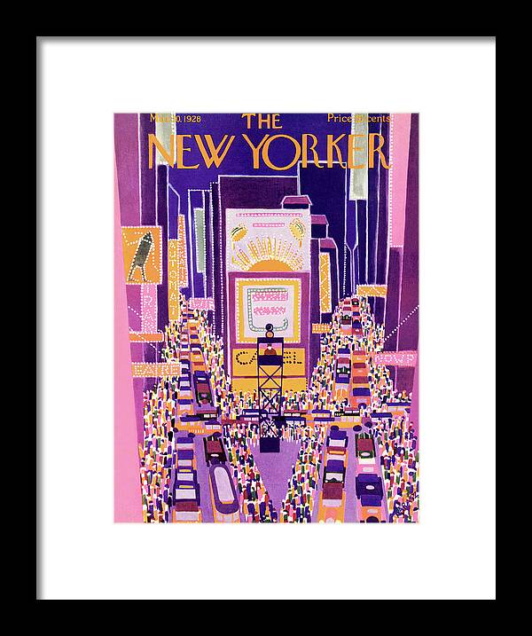 Times Square Framed Print featuring the painting New Yorker March 10th, 1928 by Ilonka Karasz
