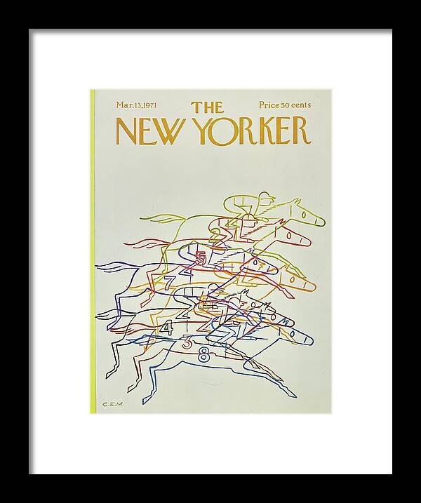 Illustration Framed Print featuring the painting New Yorker March 13th 1971 by Charles Martin