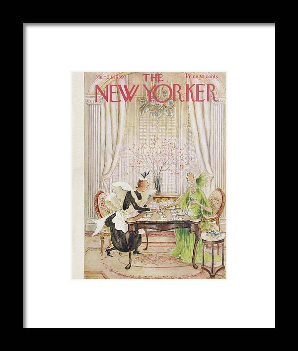 Leisure Framed Print featuring the painting New Yorker March 21st, 1959 by Mary Petty