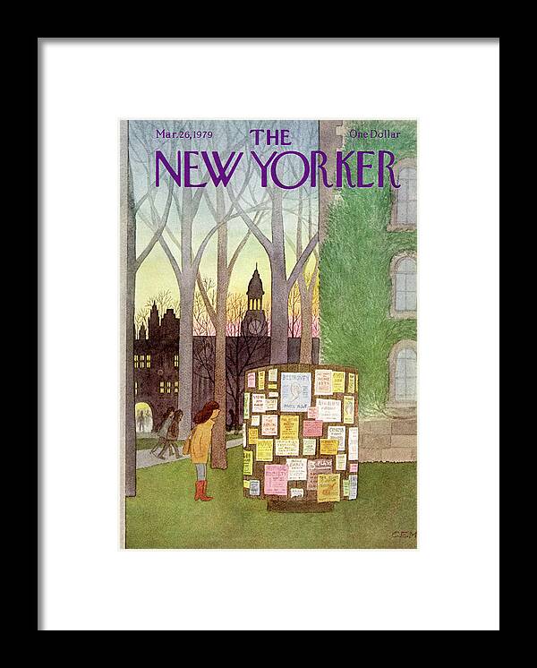 Consumerism Framed Print featuring the painting New Yorker March 26th, 1979 by Charles E Martin