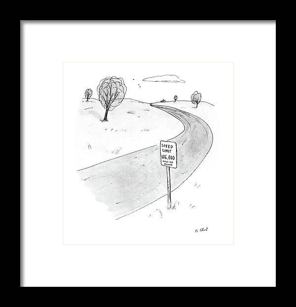 Speed Framed Print featuring the drawing New Yorker March 28th, 1988 by Roz Chast