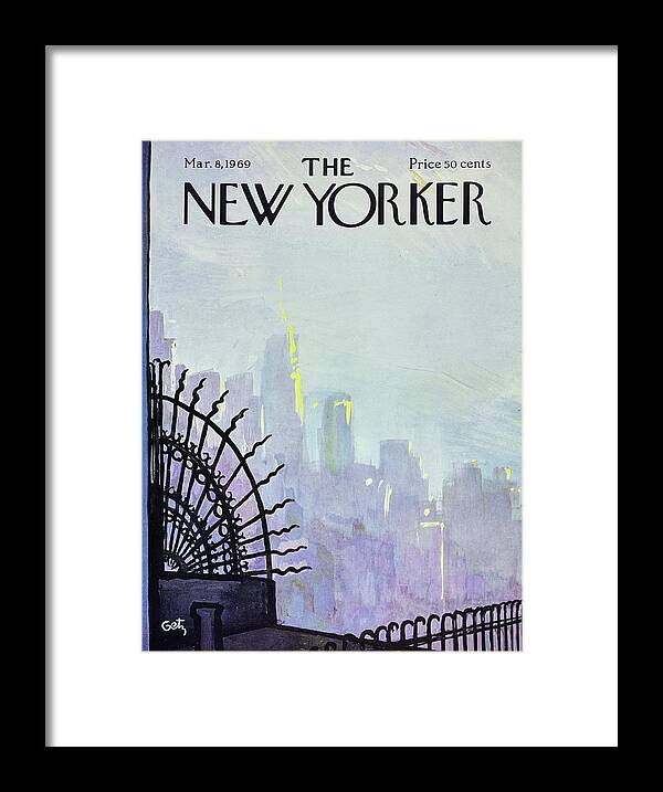 Illustration Framed Print featuring the painting New Yorker March 8th 1969 by Arthur Getz