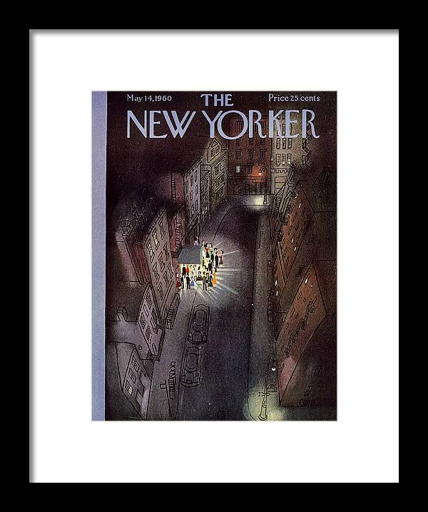 Illustration Framed Print featuring the painting New Yorker May 14th 1960 by Charles Martin
