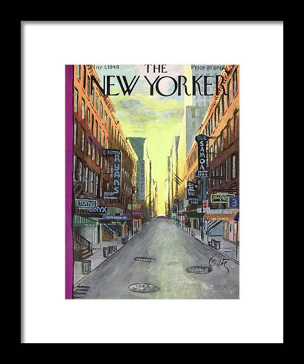 Urban Framed Print featuring the painting New Yorker May 1, 1948 by Arthur Getz