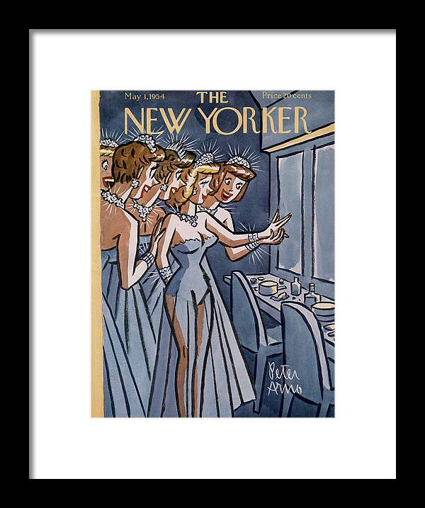 Women Framed Print featuring the painting New Yorker May 1st, 1954 by Peter Arno