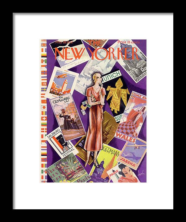 Travel Framed Print featuring the painting New Yorker May 28th, 1932 by Constantin Alajalov