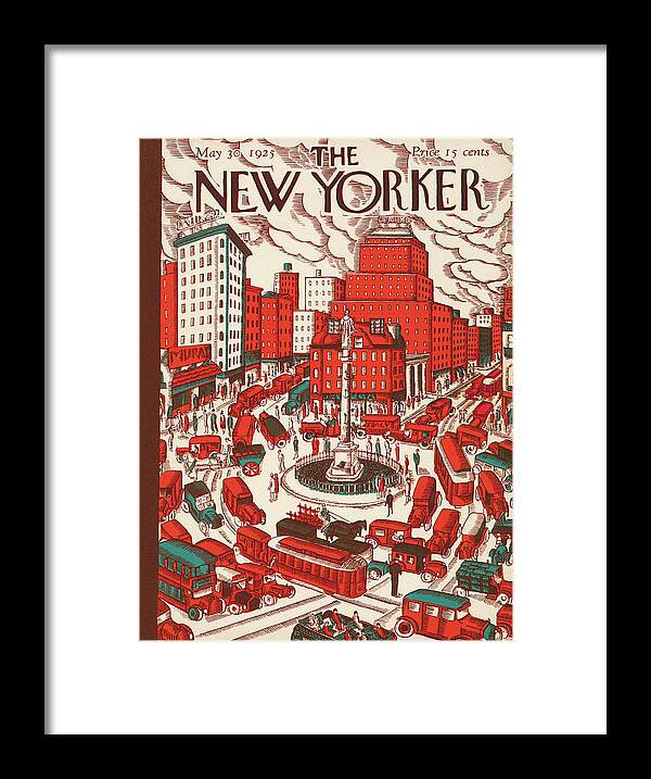 City Framed Print featuring the painting New Yorker May 30th, 1925 by Ilonka Karasz