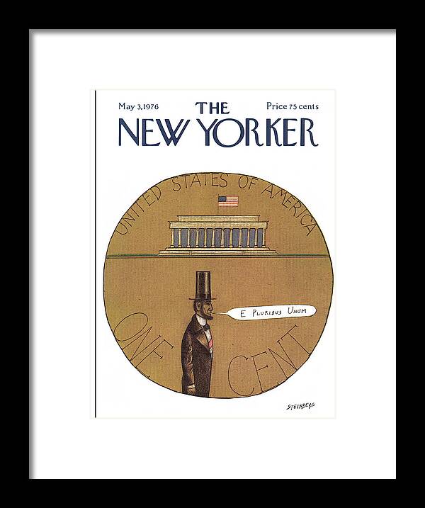 Saul Steinberg 50330 Steinbergattny Framed Print featuring the painting New Yorker May 3rd, 1976 by Saul Steinberg