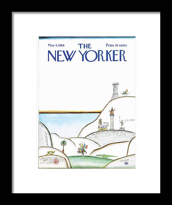 Saul Steinberg 49977 Steinbergattny Framed Print featuring the painting New Yorker May 4th, 1968 by Saul Steinberg