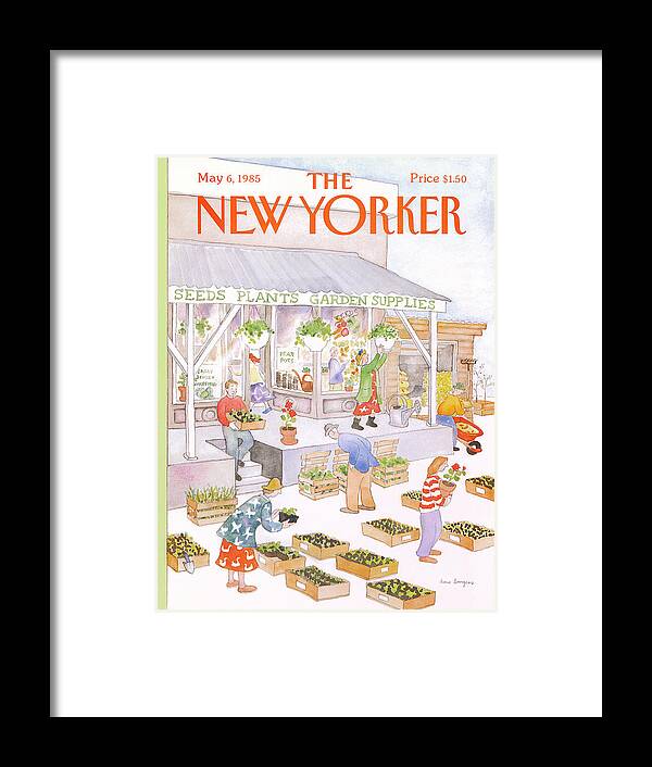 Garden Framed Print featuring the painting New Yorker May 6th, 1985 by Anne Burgess