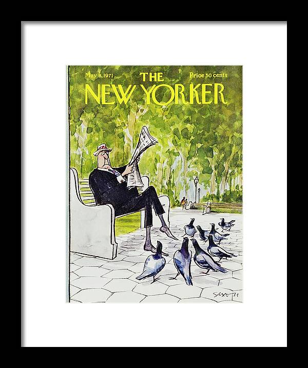 Illustration Framed Print featuring the painting New Yorker May 8th 1971 by Charles D Saxon