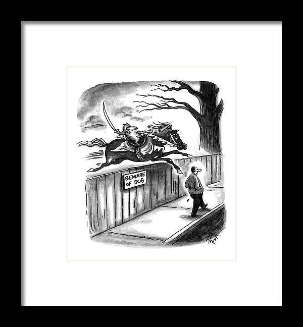 Pets Framed Print featuring the drawing New Yorker November 14th, 1994 by Frank Cotham