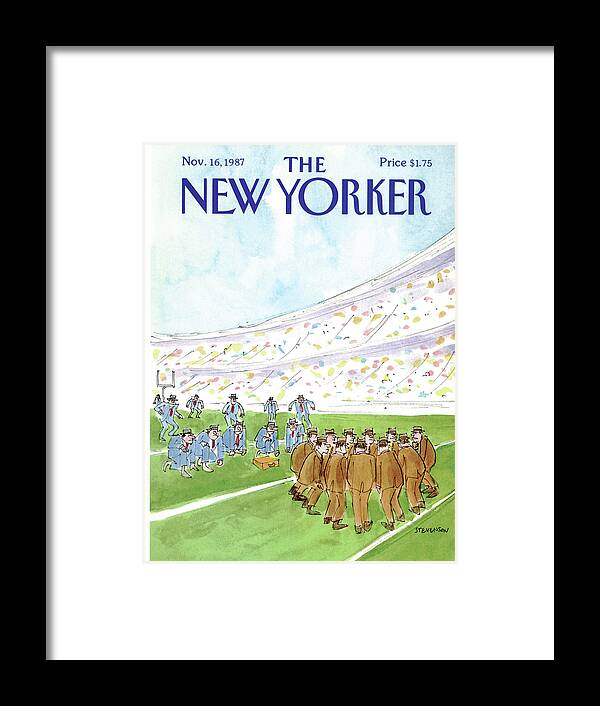 Business Framed Print featuring the painting New Yorker November 16th, 1987 by James Stevenson