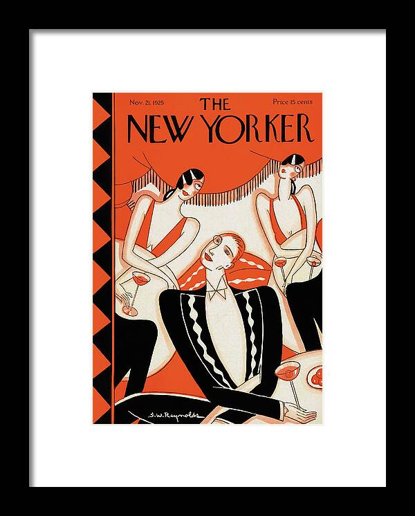 Cafe Framed Print featuring the painting New Yorker November 21st, 1925 by Stanley W Reynolds