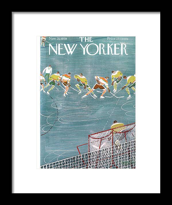 Sports Framed Print featuring the painting New Yorker November 21st, 1959 by Anatol Kovarsky
