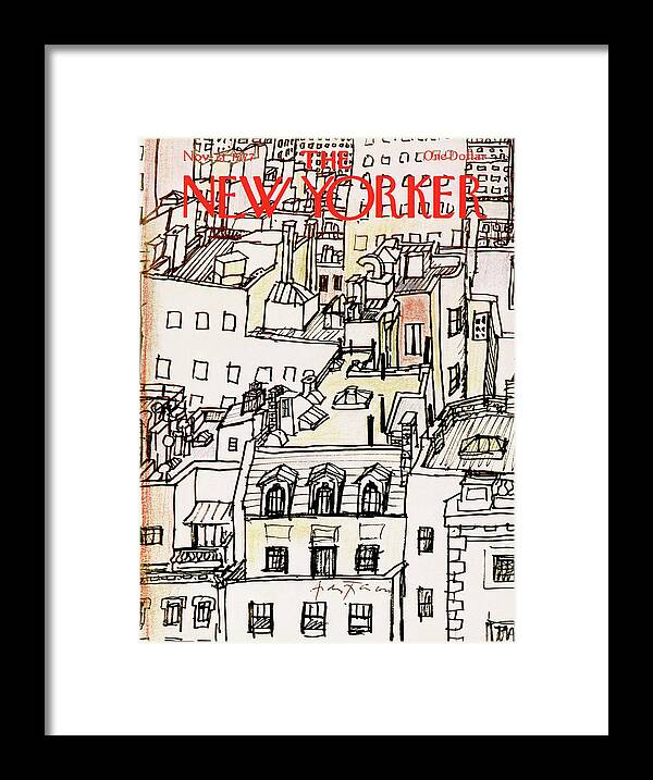 New York City Framed Print featuring the painting New Yorker November 21st, 1977 by Andre Francois