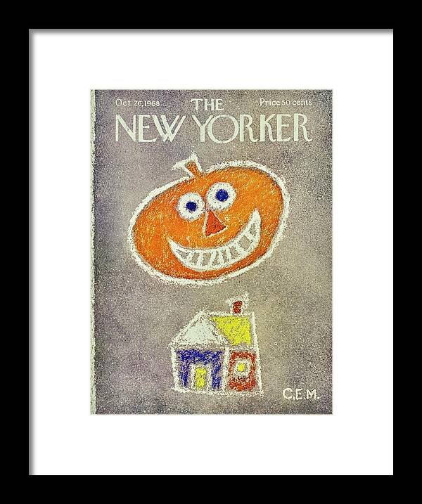 Illustration Framed Print featuring the painting New Yorker October 26th 1968 by Charles E Martin