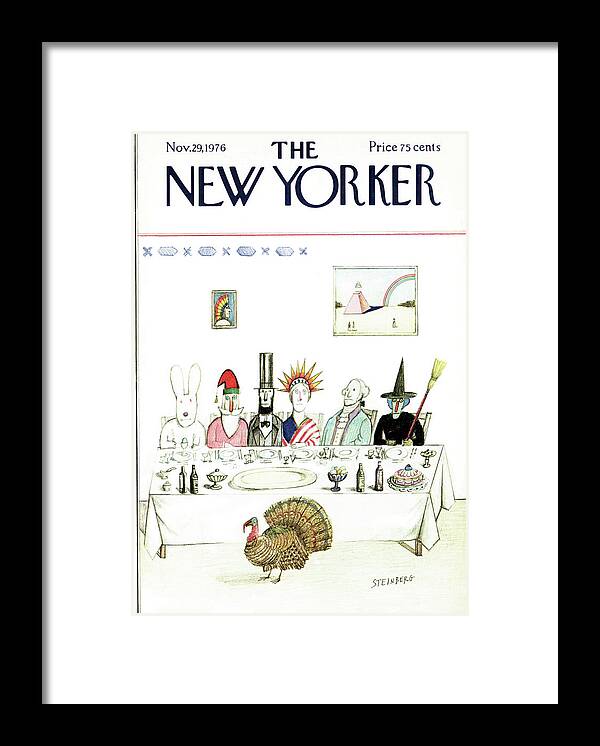 Saul Steinberg 50359 Steinbergattny Framed Print featuring the painting New Yorker November 29th, 1976 by Saul Steinberg