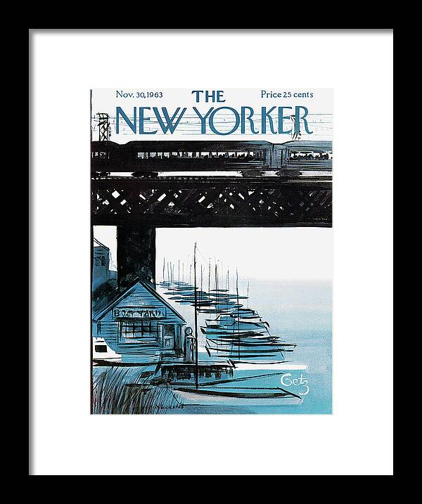 Sea Framed Print featuring the painting New Yorker November 30th, 1963 by Arthur Getz